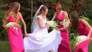 BRIDE HAS LESBIAN FOURSOME WITH BRIDESMAIDS